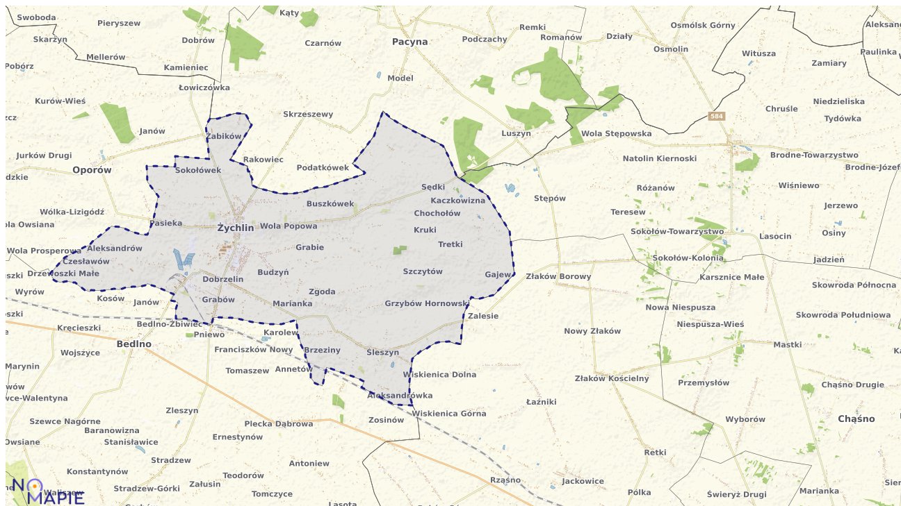 Mapa wyborów do sejmu Żychlin